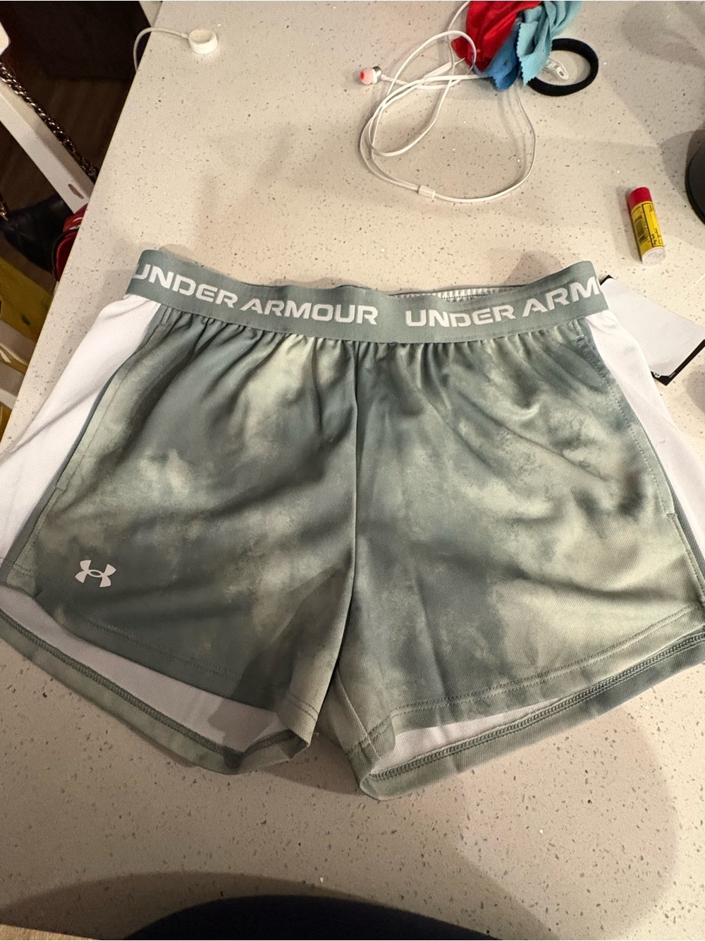 Under Armour Sage Green Tie-Dye Girl’s Athletic Shorts